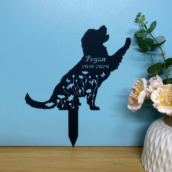 Personalized Golden Retriever Dog Memorial Garden Stake, Pet Loss Remembrance Stake, In Loving Memory Of Dog Metal Grave Marker, Dog Metal Yard Sign