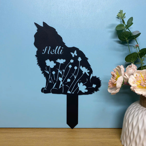 Personalized Cat Memorial Metal Plaque With Stake, Custom Cat Metal Garden Stake, Pet Loss Grave Marker, Cat Lover Metal Yard Sign, Remembrance Stake