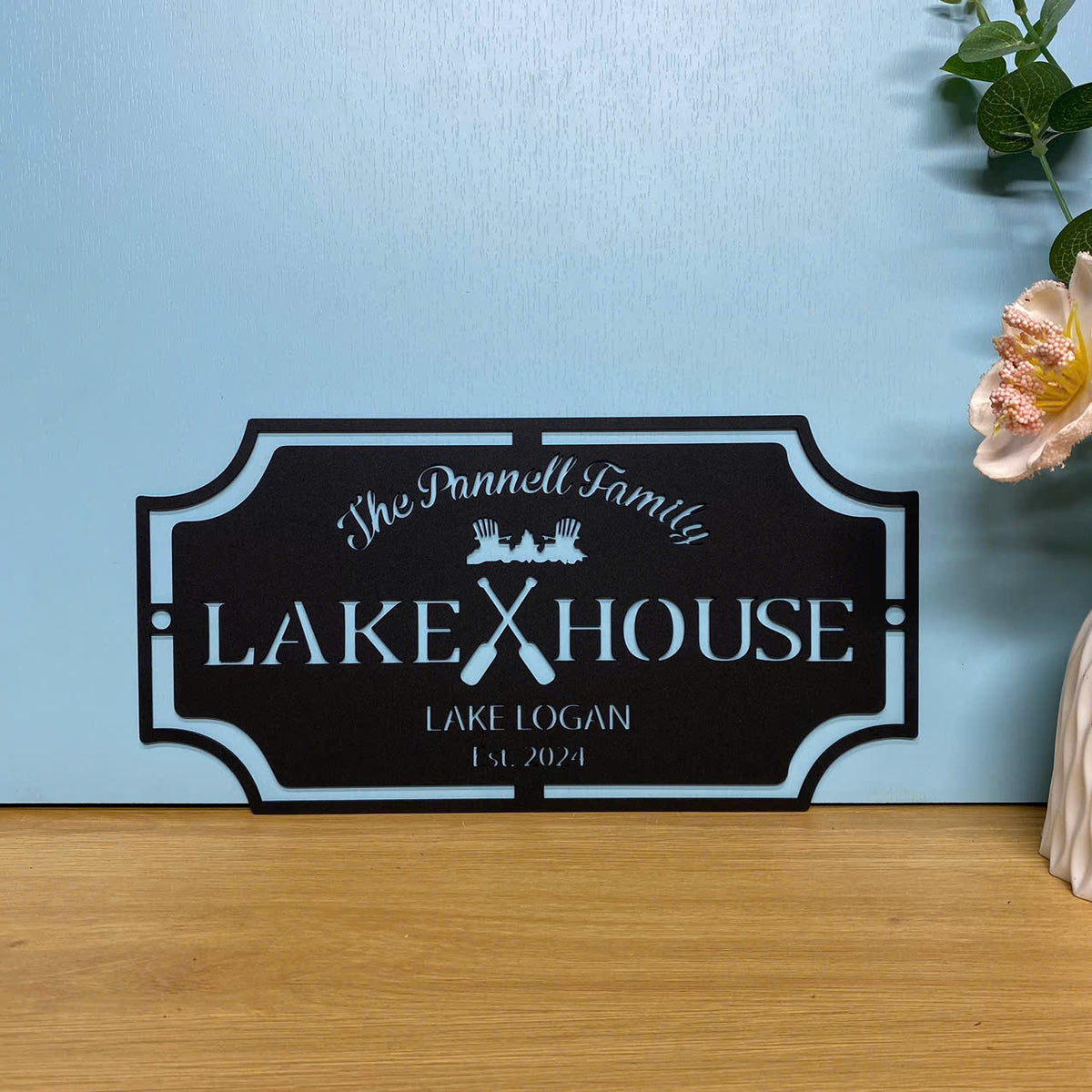 Personalized Lake House Metal Wall Art, Lake House Cabin Metal Name Si ...