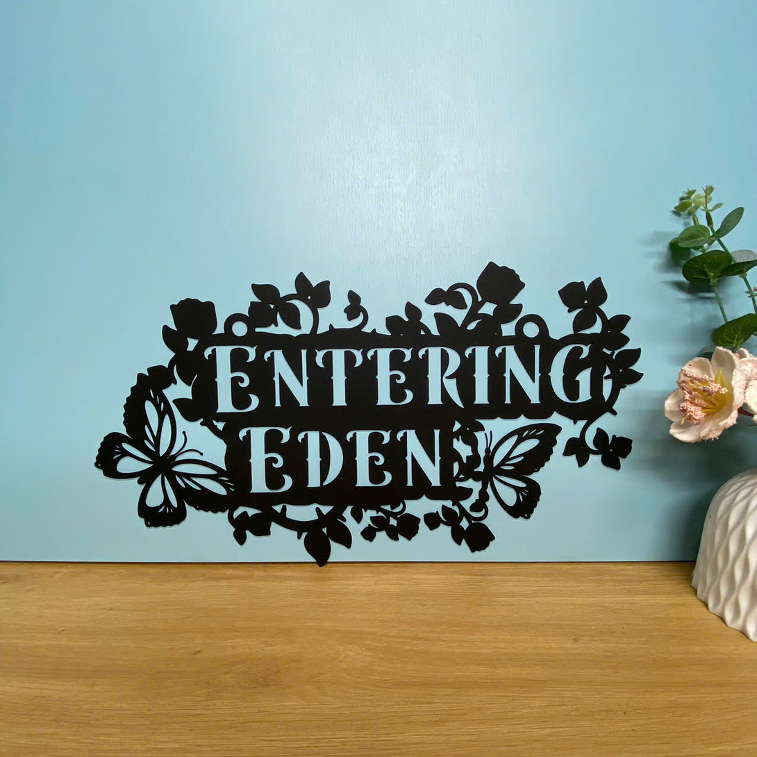 Personalized Flowers With Butterflies Metal Wall Art, Custom Grandmas Garden Metal Sign, Outdoor Garden Metal Wall Decor, Mom's Place Metal Wall Sign