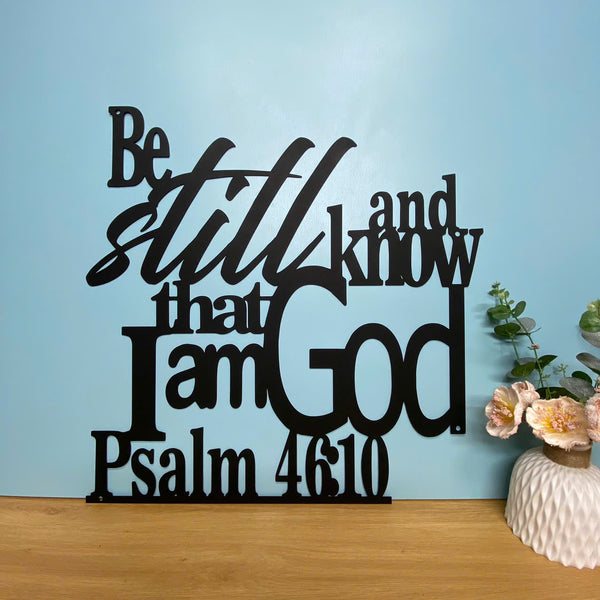 Be Still And Know That I Am God Letters Metal Wall Sign, Psalm 46:10 Bible Verse Metal Scripture Wall Art, Christian Bible Verse Metal Wall Hanging
