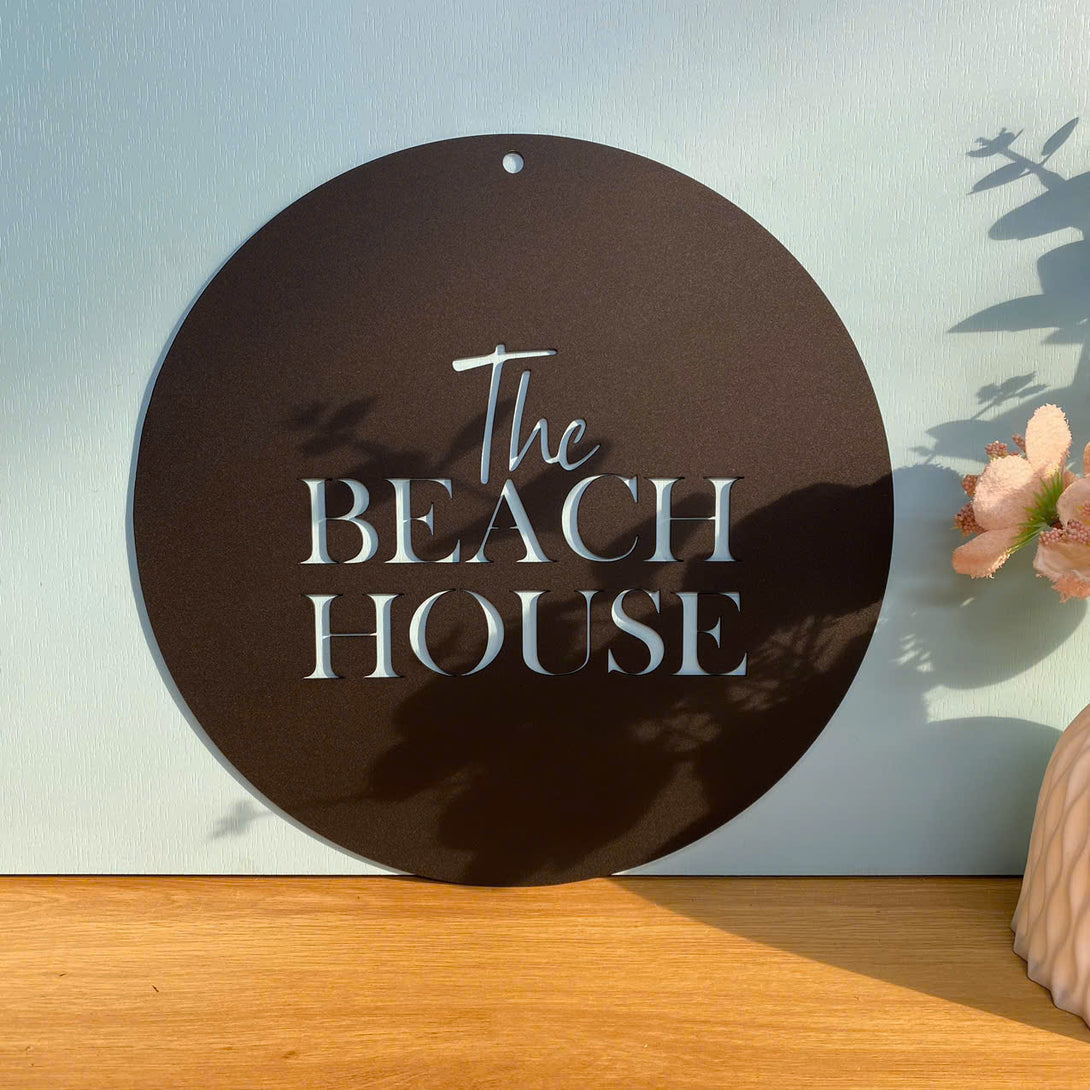 The Beach House Metal Sign, The Beach House Metal Wall Art, Metal Beach House Home Decor, Beach House Backyard Patio Indoor Outdoor Housewarming Sign