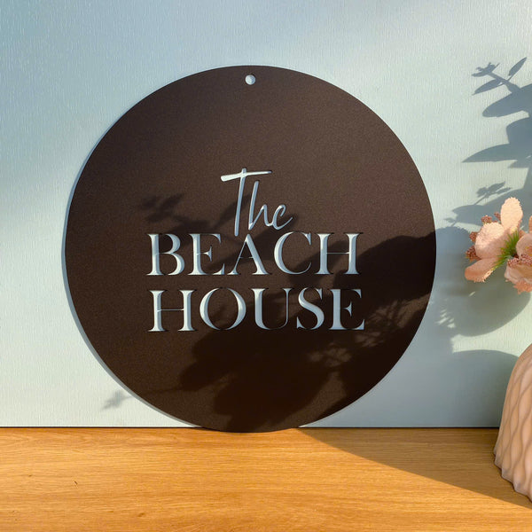 The Beach House Metal Sign, The Beach House Metal Wall Art, Metal Beach House Home Decor, Beach House Backyard Patio Indoor Outdoor Housewarming Sign