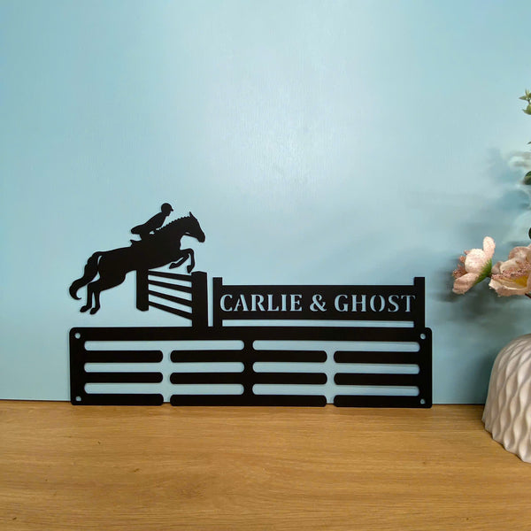 Custom Metal Horse Riding Medal Hanger, Horse Jumping Medal Holder With Name, Show Jumpimg Medal Hanger, Equestrian Display Rack For Awards Ribbons