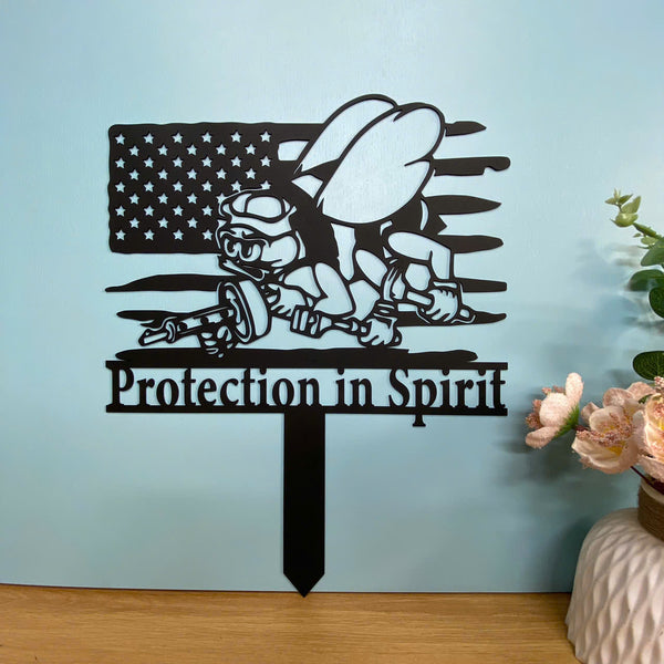 Personalized Navy Seabees Memorial Metal Stake, Us Veteran Military Navy Seabees Metal Yard Sign, Navy Seabee Veteran Metal Garden Decor