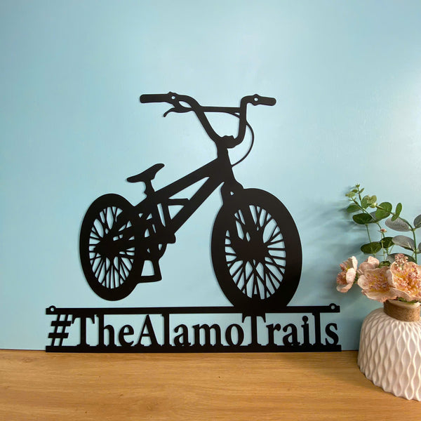 Custom Bmx Cycle Sport Metal Wall Hanging Art, Personalized Bmx Biker Metal Name Sign, Metal Bmx Rider Wall Sign, Bmx Biker Room Metal Wall Sign Decor