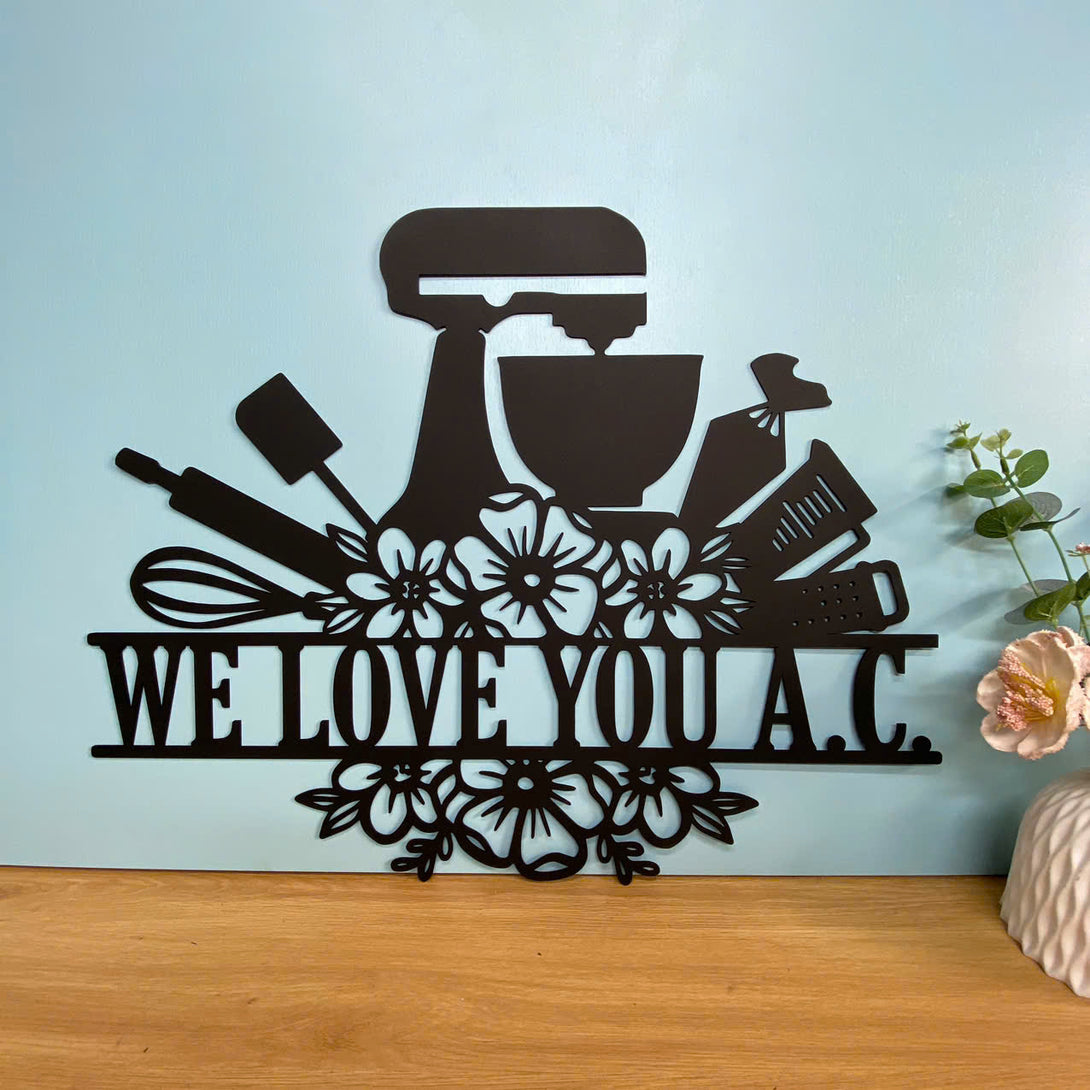 Personalized Baking Metal Wall Art, Custom Baker Name Metal Sign, Baking Home Kitchen Metal Wall Art, Bakery Metal Wall Sign