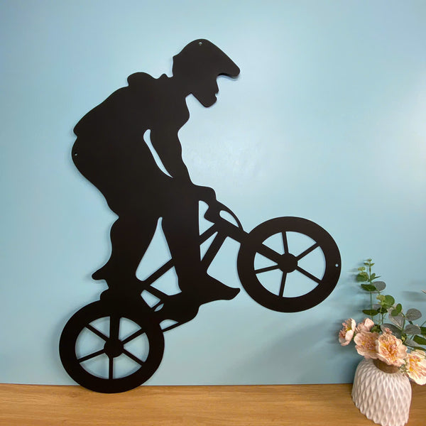 Custom Bmx Cycle Sport Metal Wall Art, Personalized Bmx Biker Metal Name Sign, Metal Bmx Rider Wall Sign, Bmx Biker Room Metal Wall Hanging Decor