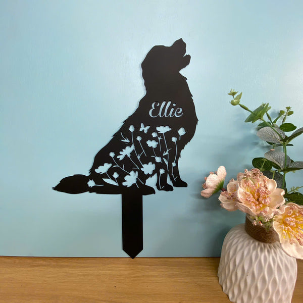 Personalized Golden Retriever Memorial Garden Stake, Pet Loss Remembrance Stake, In Loving Memory Of Dog Metal Grave Marker, Dog Metal Yard Sign