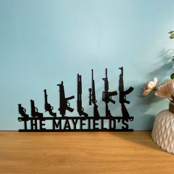 Custom Gun Armory Metal Wall Art, Personalized Veteran Armory Metal Wall Sign, Military Gun Metal Wall Hanging Decor, 2nd Amendment Gun Metal Sign