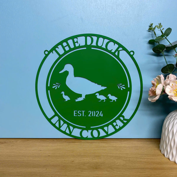 Personalized Duck Coop Metal Name Sign, Custom Duck Farm Metal Barn Ranch Decor, Quack Shack Quack House Farmhouse Metal Hanging Decor