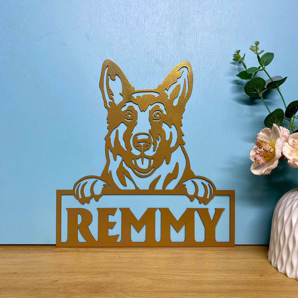 Personalized Peeking Dogs Metal Wall Hanging Art, Custom Dog Family Name Metal Front Porch Sign, Dog Metal Address Wall Hanging, Pet Name Metal Decor