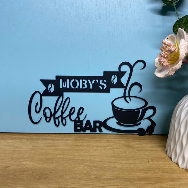 Personalized Name Coffee Bar Metal Wall Art, Custom Coffee Bar Metal Name Sign, Coffee Metal Kitchen Sign, Drink Bar Metal Sign, Home Bar Metal Decor