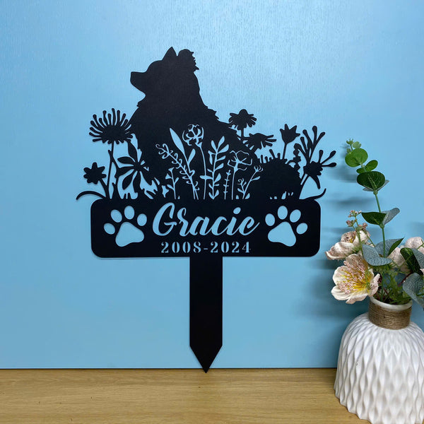 Personalized Pomeranian Dog Memorial Garden Stake, In Loving Memory Of Dog Metal Grave Marker, Dog Metal Yard Sign, Pet Loss Remembrance Stake