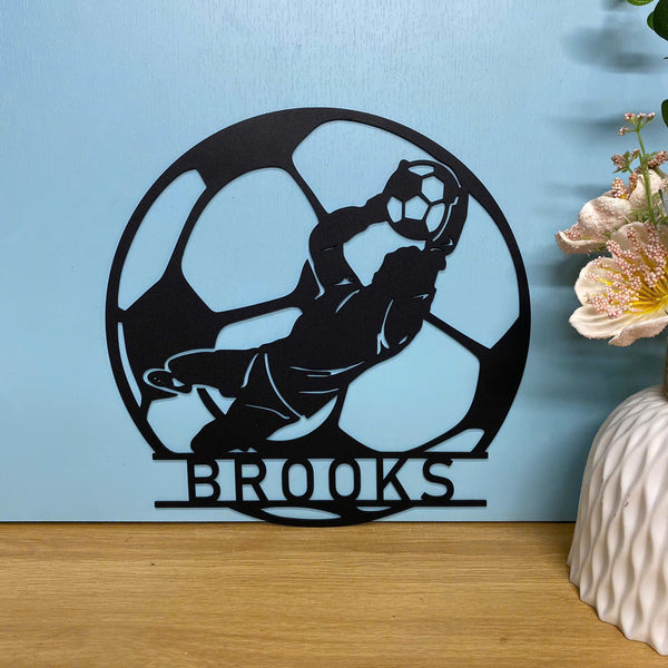 Personalized Soccer Player Metal Sign Wall Hanging, Custom Soccer Player Metal Name Sign, Soccer Sport Metal Wall Art, Soccer Boy Room Metal Decor
