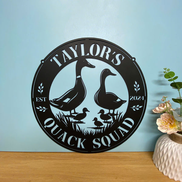 Personalized Duck Farm Metal Name Sign, Custom Quack House Metal Barn Ranch Decor, Duck Lake House Metal Sign, Quack Shack Farmhouse Metal Farm Sign