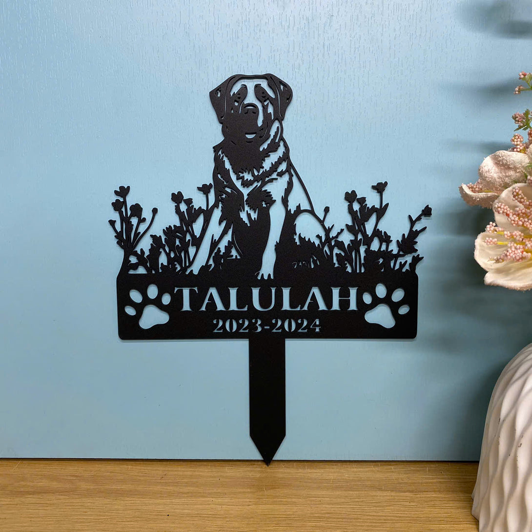 Custom Anatolian Shepherd Dog Memorial Metal Garden Stake, Personalized Pet Grave Marker Metal Name Sign,dog Remembrance Stake, Sympathy Dog Loss Sign