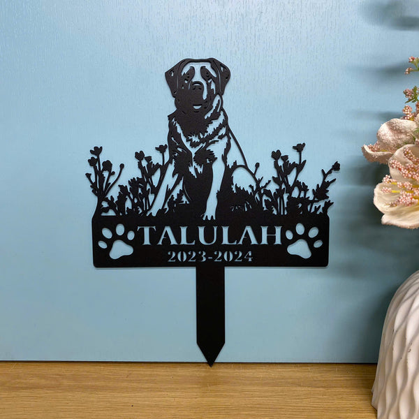 Custom Anatolian Shepherd Dog Memorial Metal Garden Stake, Personalized Pet Grave Marker Metal Name Sign,dog Remembrance Stake, Sympathy Dog Loss Sign
