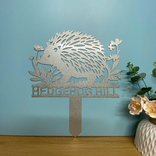 Personalized Hedgehog Memorial Metal Stake, Metal Hedgehog Garden Yard Sign, Hedgehog Metal Sympathy Sign, Pet Loss Grave Marker, Remembrance Stake