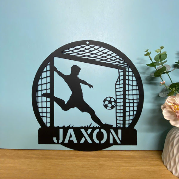 Custom Soccer Goalie Metal Wall Art, Personalized Soccer Goalkeeper Metal Name Sign, Soccer Sport Metal Wall Hanging Decor, Soccer Player Metal Sign