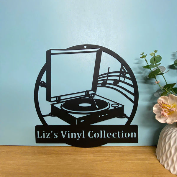 Custom Music Turntable Record Metal Wall Art, Personalized Music Record Metal Name Sign Decor, Dj Metal Sign, Music Studio Metal Wall Sign Decor