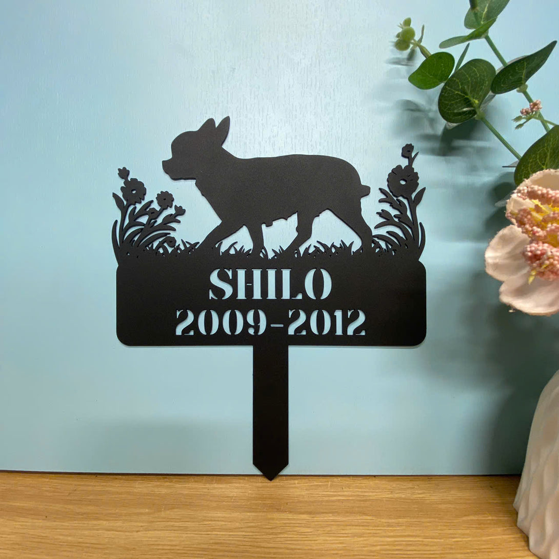 Personalized Chihuahua Memorial Metal Stake, Chihuahua Metal Grave Marker, Dog Loss Metal Sympathy Sign, Metal Dog Cemetery Stake, Remembrance Stake
