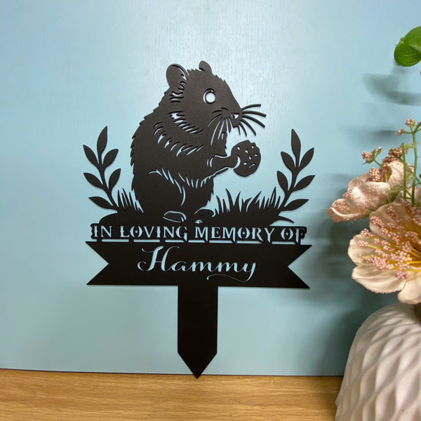 Personalized Hamster Memorial Metal Garden Stakes, Custom Metal Hamster Grave Marker, Pet Loss Metal Garden Stakes, Pet Loss Memorial Yard Sign Decor