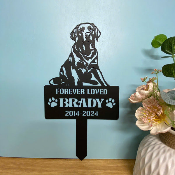 Personalized Labrador Dog Memorial Garden Stake, Custom Dog Metal Grave Marker, Pet Loss Remembrance Stake, Dog Sympathy Sign Metal Yard Sign Decor