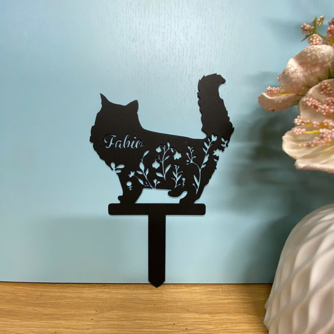 Personalized Cat Memorial Metal Plaque With Stake, Custom Pet Loss Grave Marker, Cat Metal Garden Stake, Cat Lover Metal Yard Sign, Remembrance Stake