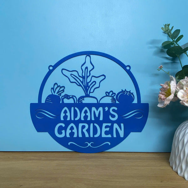 Personalized Vegetables Garden Metal Farm Sign, Custom Metal Gardener Name Sign, Metal Gardening Wall Hanging Sign, Welcome Vegetables Farm Metal Sign