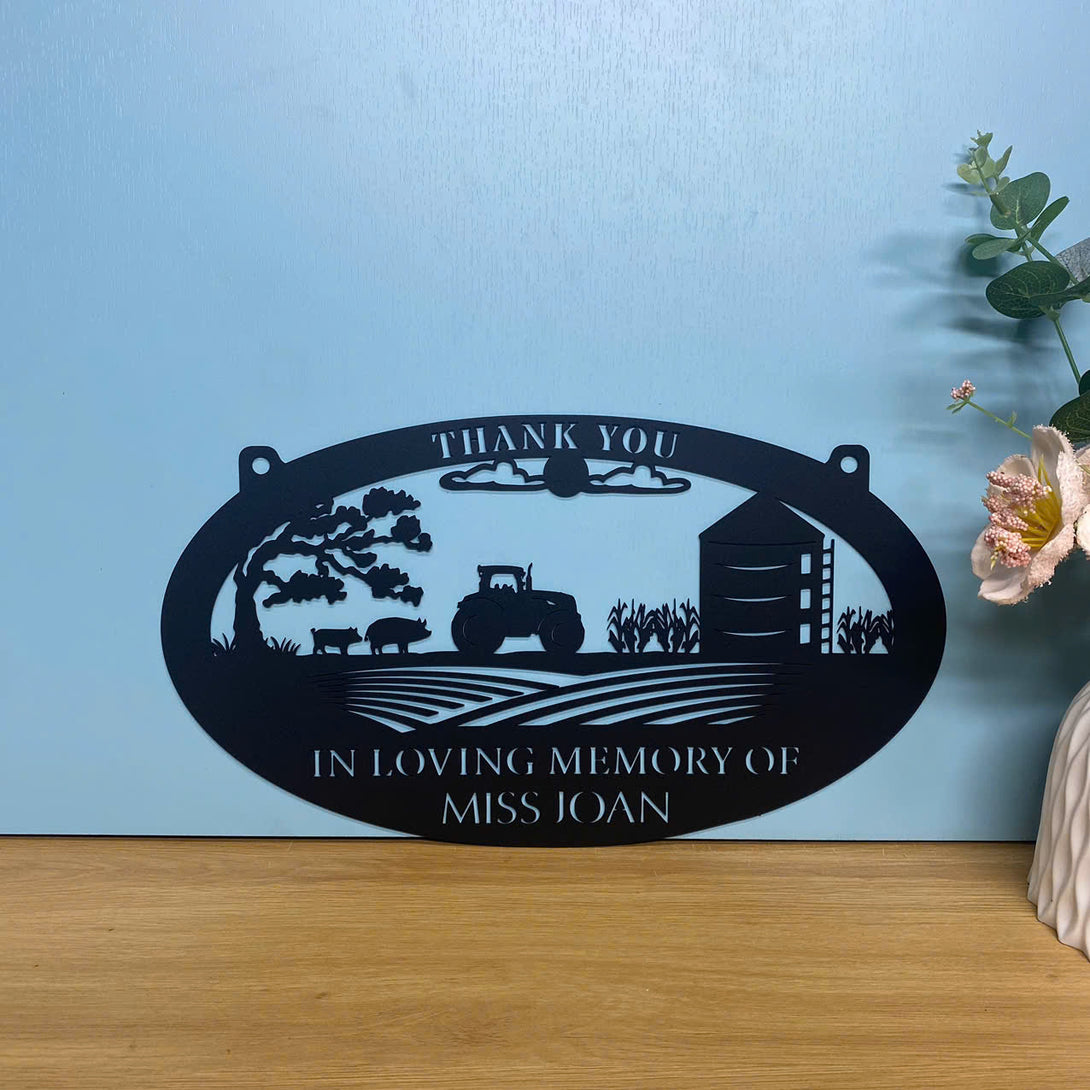 Custom Farmhouse Metal Wall Art, Personalized Family Name Metal Farm Sign, Grain Bin Tractor Farm Metal Entrance Sign, Farm Barn Ranch Metal Decor