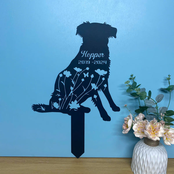 Personalized Australian Shepherd Dog Memorial Metal Stake, Dog Grave Marker Metal Yard Sign, Pet Loss Remembrance Stake, Metal Dog Sympathy Sign