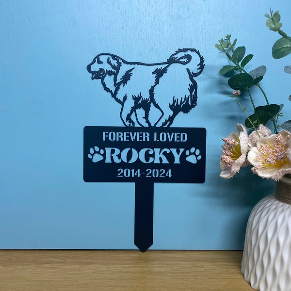 Personalized Great Pyrenees Dog Memorial Garden Stake, Custom Dog Metal Grave Marker, Pet Loss Remembrance Stake, Dog Metal Yard Sign Outdoor Decor