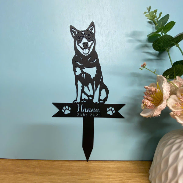 Personalized Australian Cattle Dog Memorial Garden Stake, In Loving Memory Of Dog Metal Grave Marker, Dog Metal Yard Sign, Pet Loss Remembrance Stake