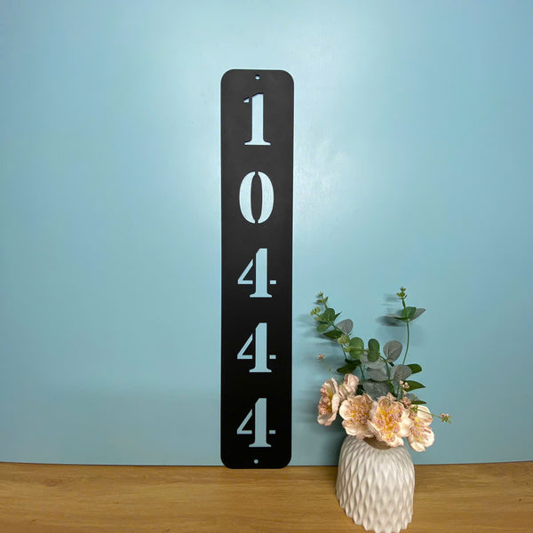 Custom Address House Number Vertical Metal Plaque, Modern Vertical Metal House Number Sign, House Number Front Porch Sign, Address Outdoor Patio Sign