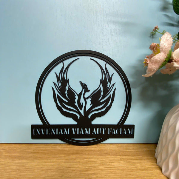 Custom Rising Phoenix Logo Metal Sign, Personalized Phoenix Metal Wall Art, Phoenix Metal Wall Decor, Phoenix Metal Sign, Mythical Creature Metal Art