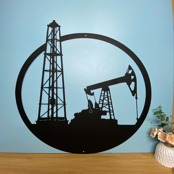 Personalized Oil Rig Monogram Metal Wall Art, Custom Oil Field Metal Wall Sign, Oil Field Worker Metal Name Sign, Oil Rig Derrickhand Metal Sign