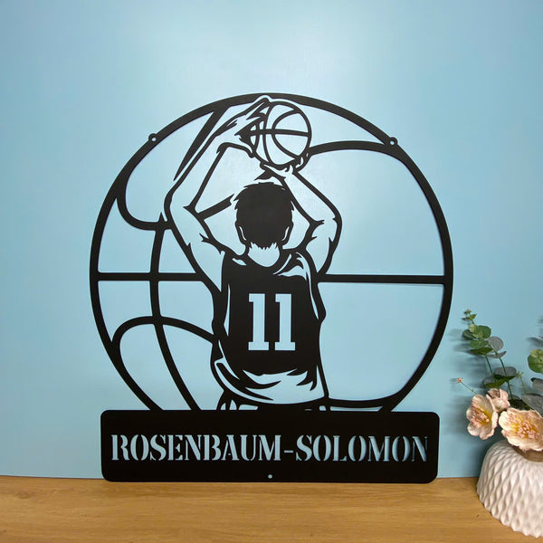 Custom Basketball Player Metal Wall Art, Basketball Metal Sign, Personalized Basketball Player Name Sign, Basketball Sports Metal Sign Kids Room Decor