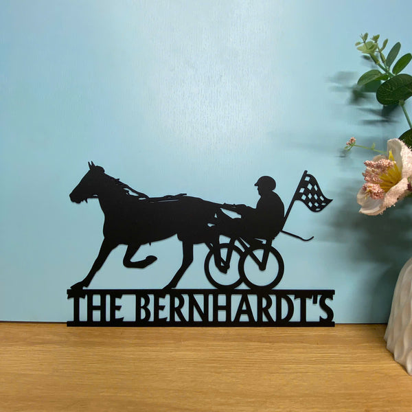 Custom Harness Racing Metal Wall Art, Personalized Harness Racing Horse Metal Sign, Horse Racing Man Cave Metal Wall Sign, Riding Horse Metal Sign