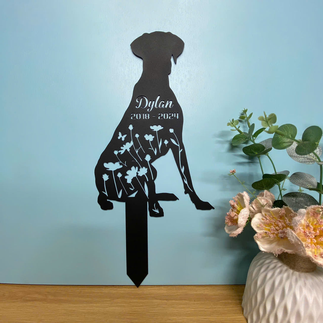Personalized Great Dane Memorial Garden Stake, Pet Loss Remembrance Stake, In Loving Memory Of Dog Metal Grave Marker, Great Dane Dog Metal Yard Sign