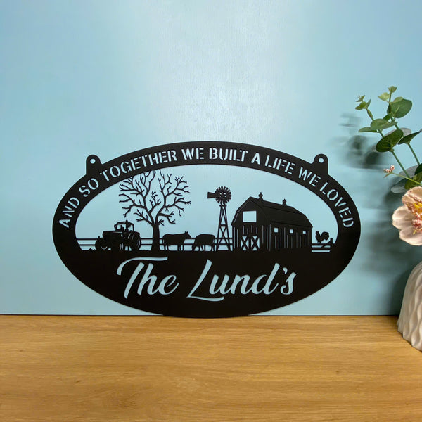 Personalized Farm Ranch Metal Entrance Sign, Custom Barn Ranch Farmhouse Metal Sign, Cattle Poultry Farm Metal Sign, Custom Name Metal Farm Sign