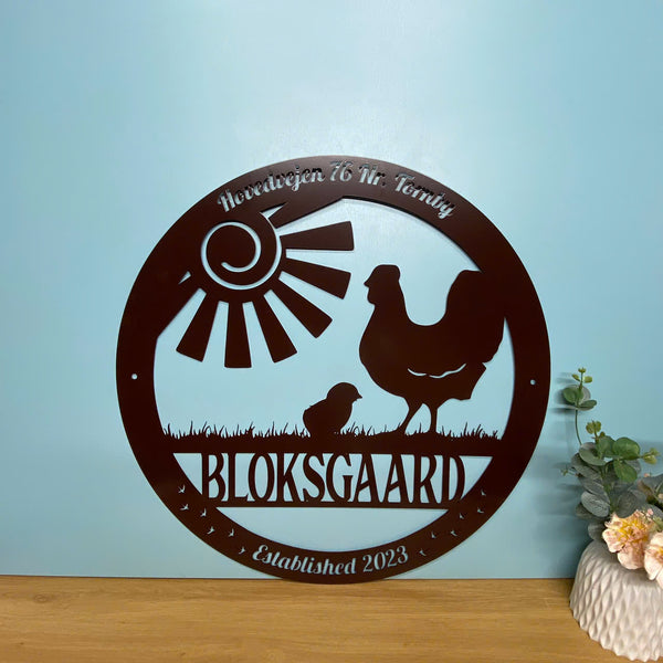 Custom Chicken Coop Hen House Metal Art, Personalized Chicken Farm Metal Name Sign, Chicken Metal Farm Address Sign, Poultry Farm Coop Metal Decor