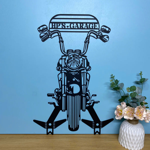 Custom Motorcycle Helmet Holder Metal Wall Hanging, Metal Motorcycle Wall Decor, Personalized Garage Metal Hanging, Motorcycle Metal Helmet Holder