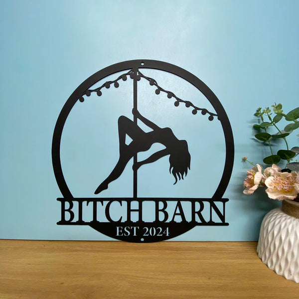 Custom Girl Pole Dancing Metal Wall Art, Personalized Girl Pole Dancer Metal Name Sign, Morden Dancing Metal Sign, Pole Dancing Studio Metal Decor