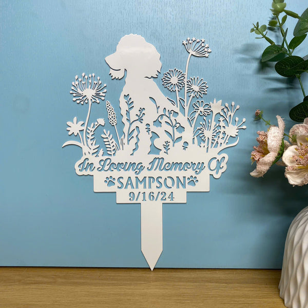 Custom Poodle Dog Memorial Metal Garden Stake, Dog Loss Metal Grave Marker, Personalized Dog Metal Garden Stake, Pet Loss Sympathy Metal Yard Sign