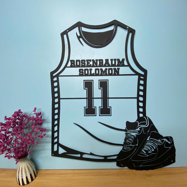 Personalized Basketball Jersey Metal Wall Art, Custom Basketball Player Name & Number Metal Sign, Basketball Sport Metal Decor, Basketball Team Sign
