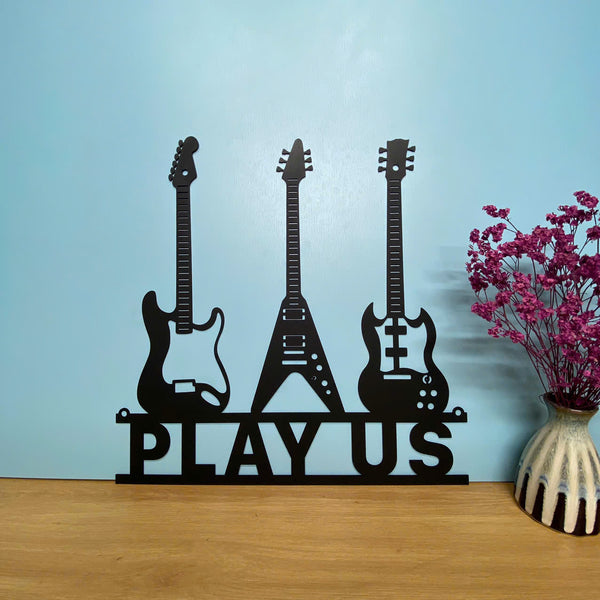 Personalized Electric Guitars Metal Sign, Guitar Music Room Metal Wall Art, Electric Guitar Metal Plaque Sign, Guitar Music Studio Metal Decor