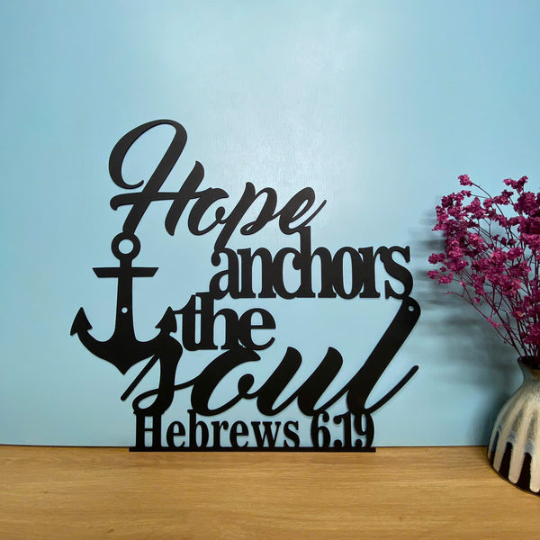 Hope Anchors The Soul Hebrews 6:19 Metal Wall Art, Hebrews 6:19 Bible Verse Metal Sign Wall Home Decor, Christian Bible Verse Scripture Metal Sign