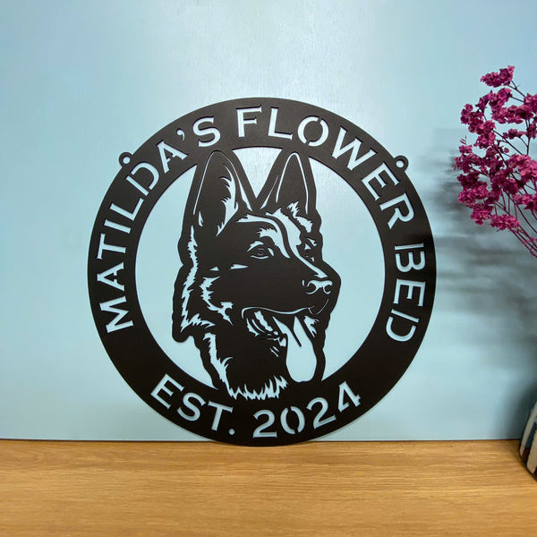 Custom German Shepherd Monogram Metal Sign Art, Personalized German Shepherd Metal Sign, Metal Dog Name Sign, Dog Lover Metal Wal Decor