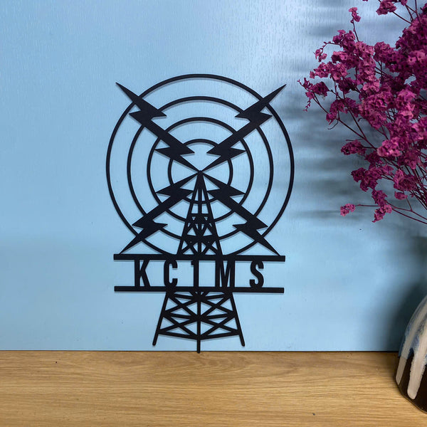 Personalized Ham Radio Metal Name Sign, Custom Ham Radio Metal Wall Art, Amateur Radio Metal Sign, Radio Tower Metal Wall Hanging Home Decor